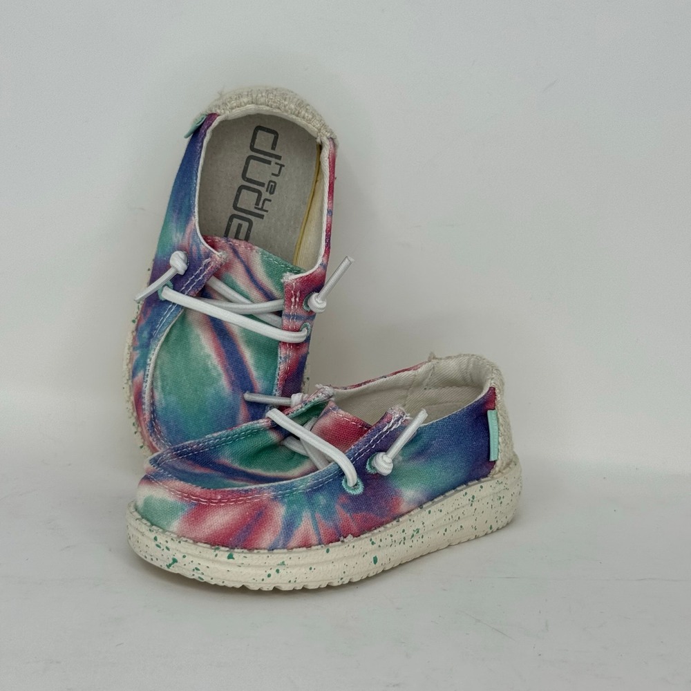 Kids Hey Dude Wendy Toddler‎ Shoes Rose Candy Tie Dye Pink Blue Green Size K7